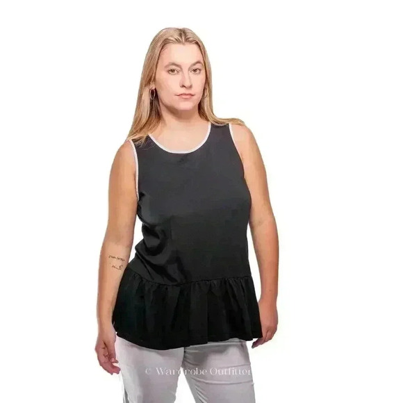 Kate Spade Black Ruffled Peplum Tank - S - Picture 6 of 11